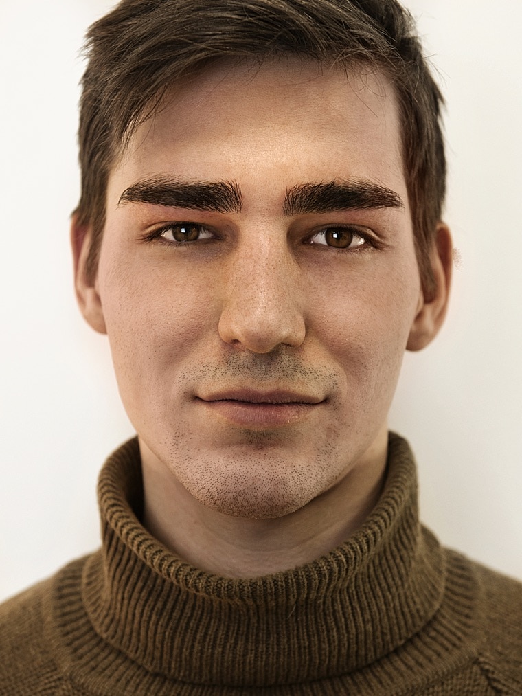 «15 лет парень с бритой …» — картинка создана в Шедевруме